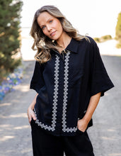 Load image into Gallery viewer, Nina Embroidered Shirt Black