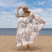 Load image into Gallery viewer, Women's Cotton Kimono Robe - Palm Allure