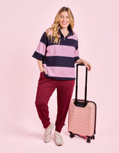 Load image into Gallery viewer, Freedom Rugby Sweat - Pink & Navy Stripe