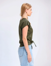 Load image into Gallery viewer, Stella + Gemma Top Knot Top - Army