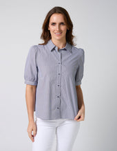 Load image into Gallery viewer, Asha Blouse - Navy White Stripe