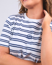 Load image into Gallery viewer, Brio Tee White & Black Stripe