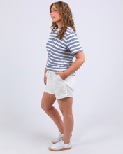 Load image into Gallery viewer, Brio Tee White & Black Stripe