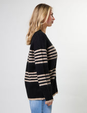Load image into Gallery viewer, Stripe Cardigan - Black Sand