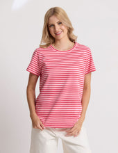 Load image into Gallery viewer, Classic Stripe Tee - Pink with Red Stripe