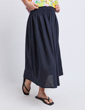 Load image into Gallery viewer, Flair Shirred Skirt - Navy