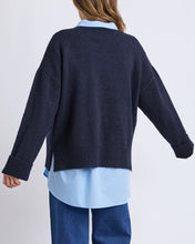 Load image into Gallery viewer, Lobster Intarsia Knit - Navy/Cranberry