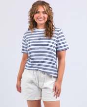 Load image into Gallery viewer, Brio Tee White & Black Stripe