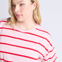 Load image into Gallery viewer, Halli Tee - Pink Lady and Poppy Stripe.