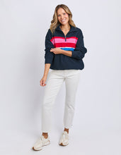 Load image into Gallery viewer, Real Love 1/4 Zip Stripe/Navy Body