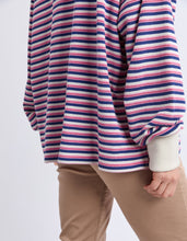 Load image into Gallery viewer, Riviera Polo Sweater Navy & Red Stripe