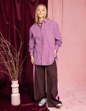 Load image into Gallery viewer, Lila Stripe Shirt Maroon/Lilac Stripe