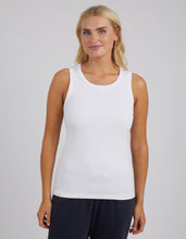 Load image into Gallery viewer, Rib Crew Tank - White