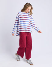 Load image into Gallery viewer, Sigrid Long Sleeve Tee White/Maroon/Lilac