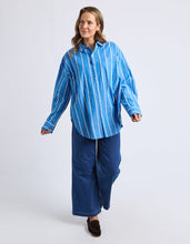 Load image into Gallery viewer, Mia Striped Shirt Royal Blue Stripe