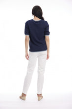 Load image into Gallery viewer, Knit Top Short Sleeve - Navy