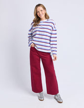 Load image into Gallery viewer, Sigrid Long Sleeve Tee White/Maroon/Lilac