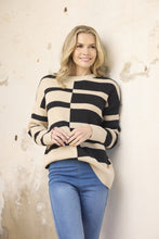 Load image into Gallery viewer, Knit Jumper Stripe - Black / Natural