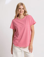 Load image into Gallery viewer, Classic Stripe Tee - Pink with Red Stripe