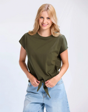 Load image into Gallery viewer, Stella + Gemma Top Knot Top - Army