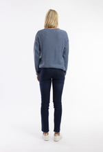 Load image into Gallery viewer, Knit Top R-neck - Denim
