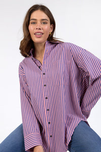 Elm Lifestyle Lila Stripe Shirt - French Blue & Charm Pink