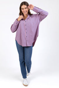 Elm Lifestyle Lila Stripe Shirt - French Blue & Charm Pink