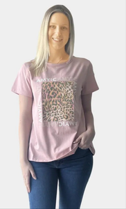 Leopard Tee - Pink