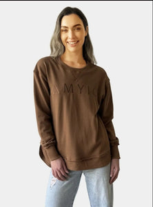 Embroidered Sweatshirt - Chocolate