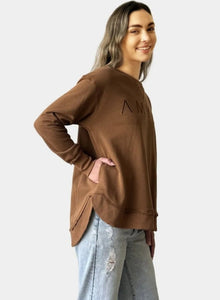 Embroidered Sweatshirt - Chocolate