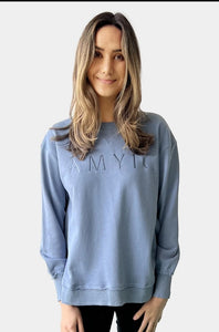 Embroidered sweatshirt - Denim Blue