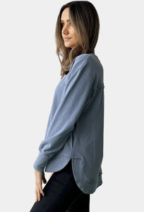 Embroidered sweatshirt - Denim Blue