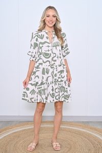 Tiered Desert Dress - Cactus