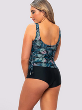 Load image into Gallery viewer, Chlorine Resistant Sheer Neck Side Tie Tankini Top
