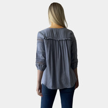 Load image into Gallery viewer, Lace Trim Sleeve Top - Powder Blue
