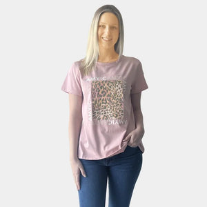 Leopard Tee - Pink