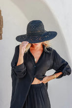 Load image into Gallery viewer, Woven Wide Brim Hat - Black
