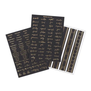 Planner Stickers and Tabs - Black