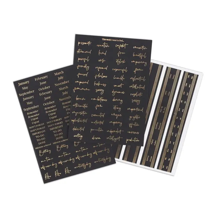 Planner Stickers and Tabs - Black