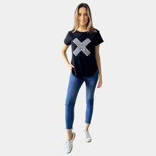 Load image into Gallery viewer, Tee Shirt, Checkered X - Black
