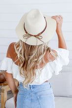 Load image into Gallery viewer, Classic Panama Hat With Feather Detail Trim
