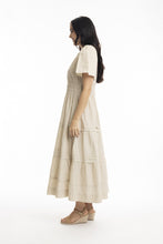 Load image into Gallery viewer, Poplin Maxi Dress with Ruched Waist - Sand
