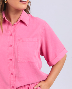 Bliss Washed Shirt - Chateau Rose