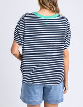 Load image into Gallery viewer, Sabrina Tee Navy &amp; White Stripe
