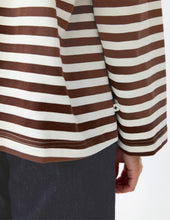 Load image into Gallery viewer, Drop Shoulder Tee - Choc Stripe
