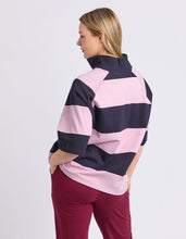 Load image into Gallery viewer, Freedom Rugby Sweat - Pink &amp; Navy Stripe
