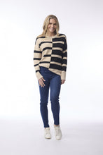 Load image into Gallery viewer, Knit Jumper Stripe - Black / Natural
