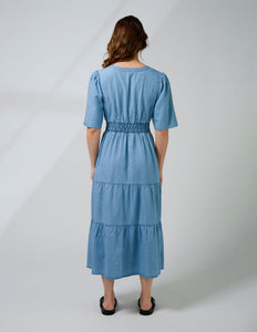 Vittoria Dress - Light wash