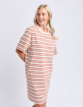 Load image into Gallery viewer, Rouge Tee Dress Marshmellow/Tan Stripe

