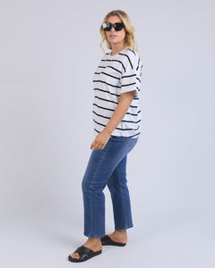 Halli Stripe Tee - Black and White